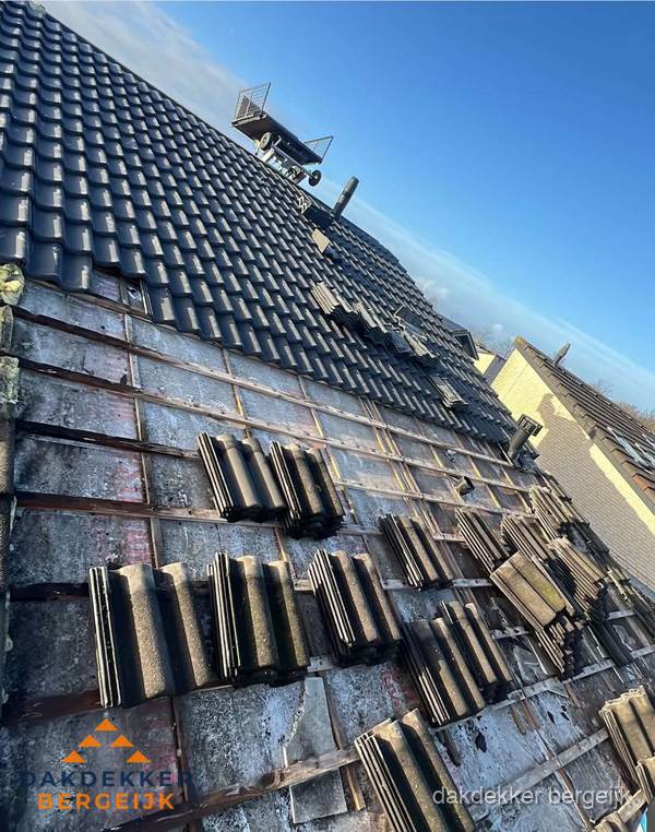 Schuin dak renovatie met nieuwe dakpannen in Bergeijk Schuin dak renovatie met nieuwe dakpannen in Bergeijk